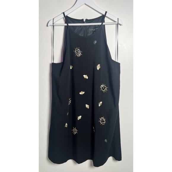 Victoria Beckham Target Embellished Bug Halter Dress Plus 3X Black Bugs Bees - Picture 2 of 10